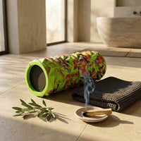 Peak Deep Tissue Trigger-Point Foam Roller styled in a premium home wellness sanctuary with warm limestone tiles - Clerina